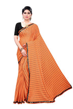 Vamika Orange Malai Silk Printed Saree (Zigzag Orange)