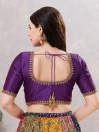 Joban Fashion Women Silk Dark-Brinjal Stitched Blouse