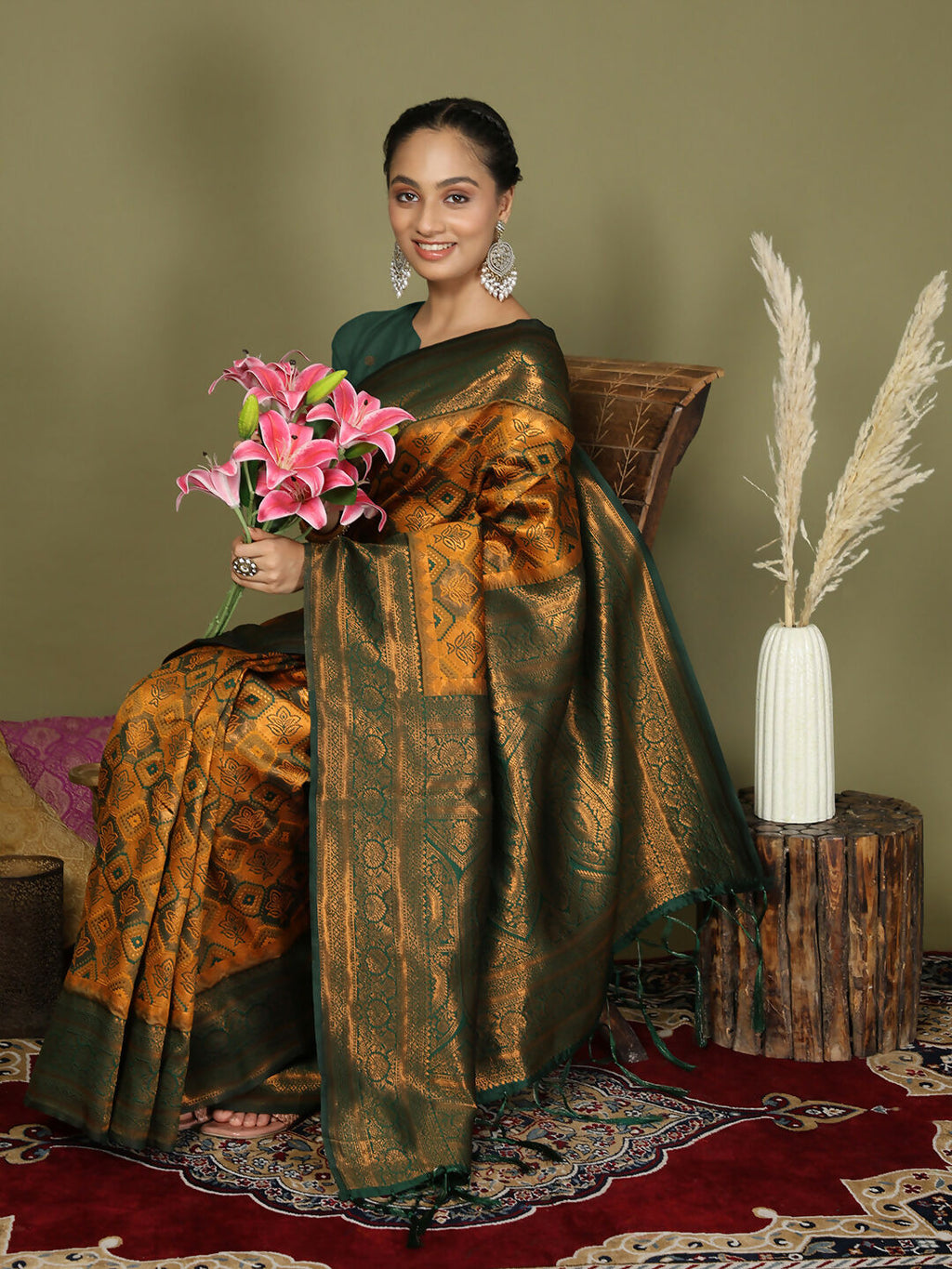 Shree Shyam Fashion Lichi Silk Yellow Saree - Distacart