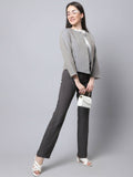 Even Apparels Grey Polywool Open Front Statement Women's Jacket (BF006)