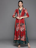 Ahalyaa Women's Green Crepe Gold Smoke Printed Dress - Distacart