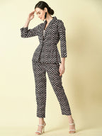 Myshka Women's Black Cotton Printed jacket