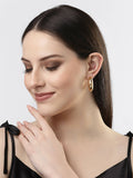NVR Women Gold-Plated Circular-Shaped Half Hoop Earrings - Distacart