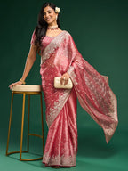 kasee Floral Embroidered Silk Blend Saree - Distacart