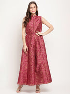 Ahalyaa Women Burgundy Floral Printed Regular Top with Palazzos - Distacart