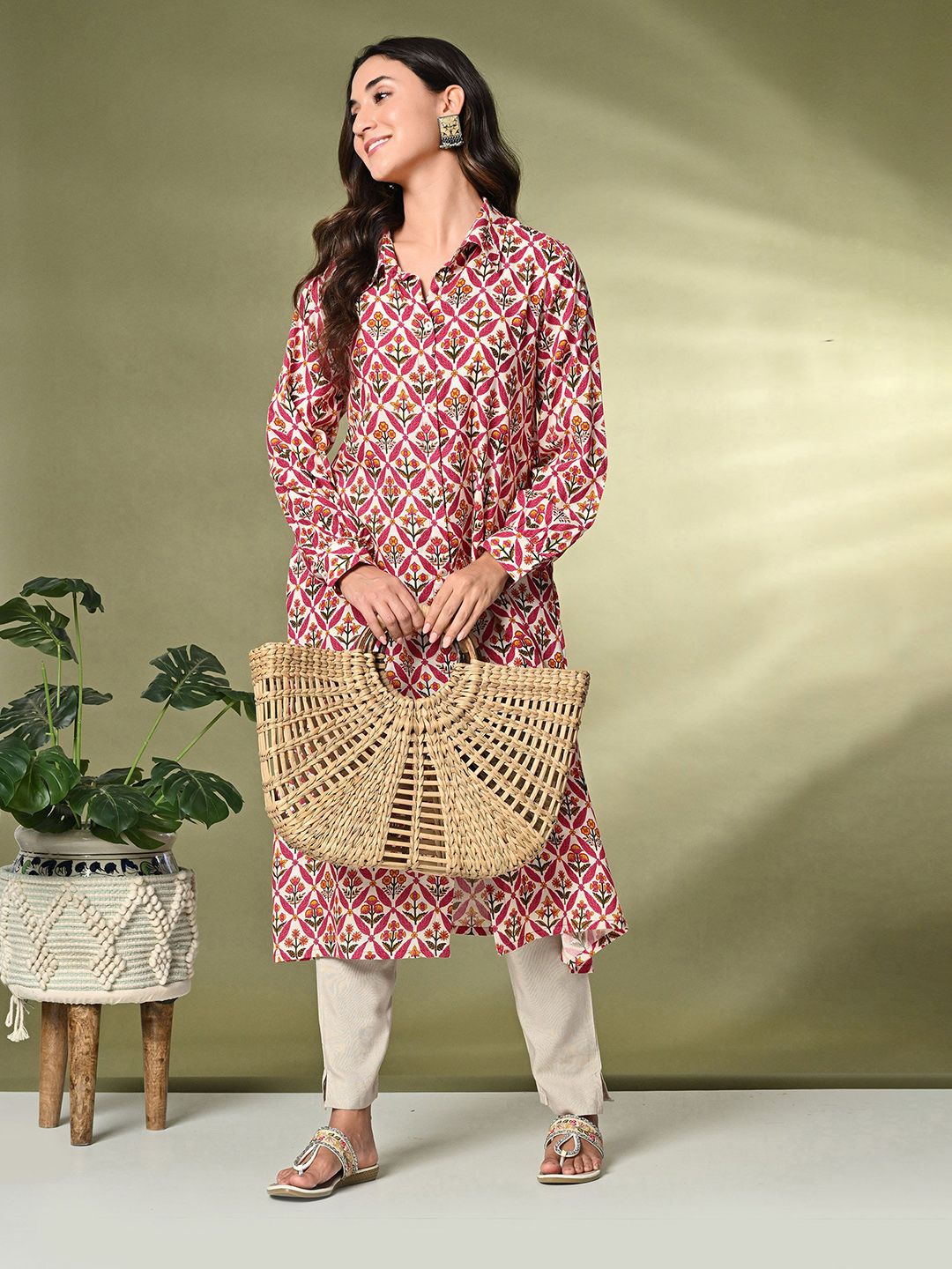 Sangria Printed A-Line Kurta