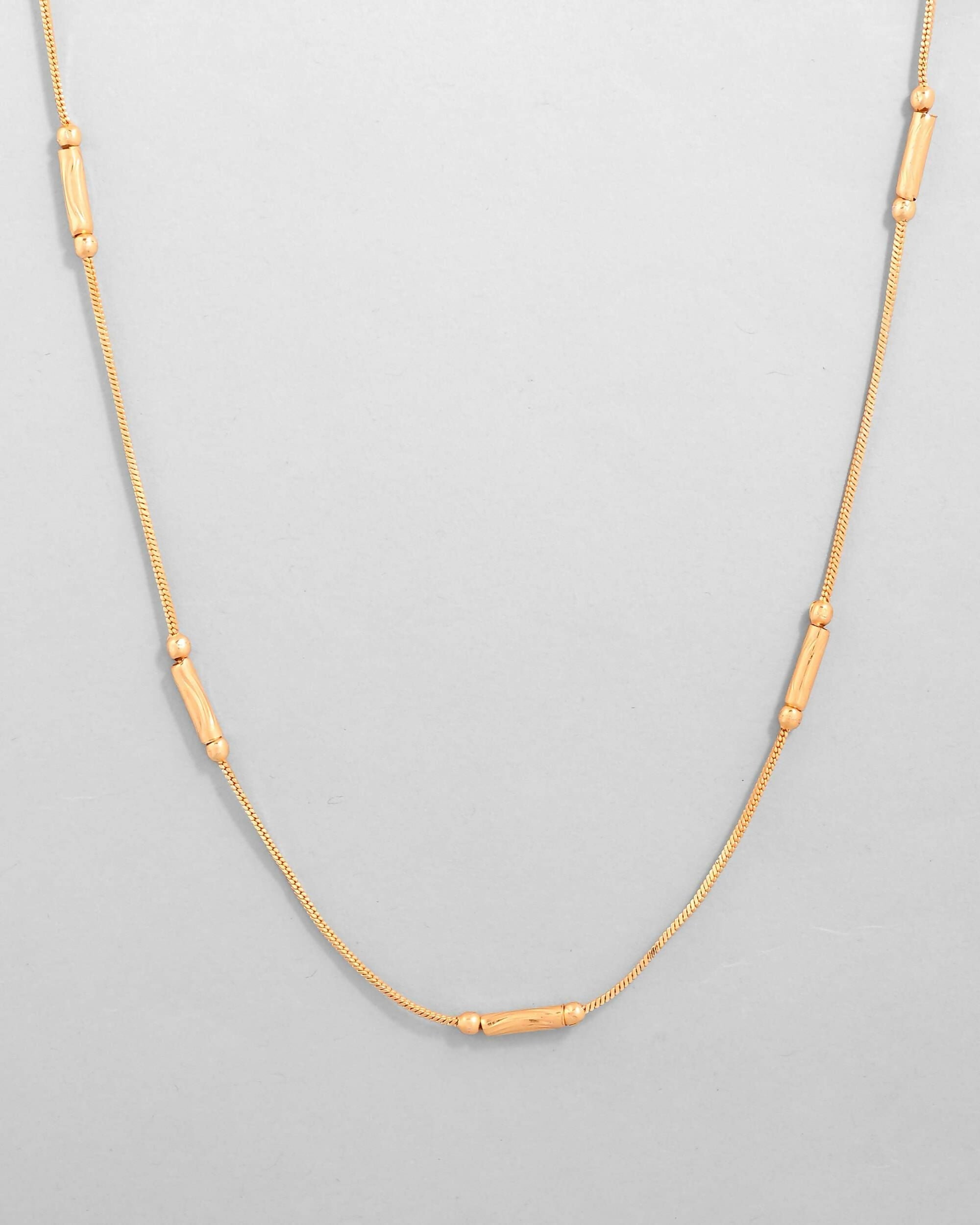 VOJ Gold-Polished Designer Chain With Gold Pipe