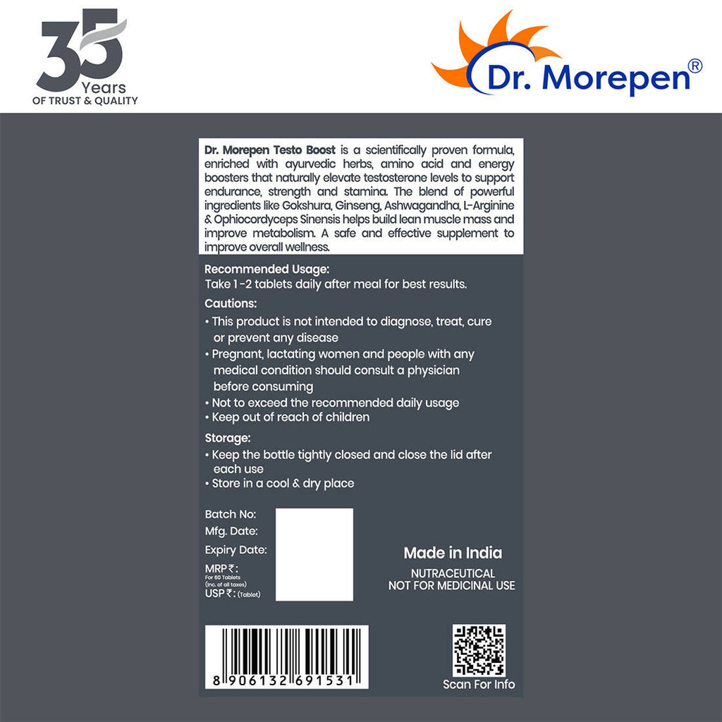 Dr. Morepen Testo Boost Tablets - Distacart