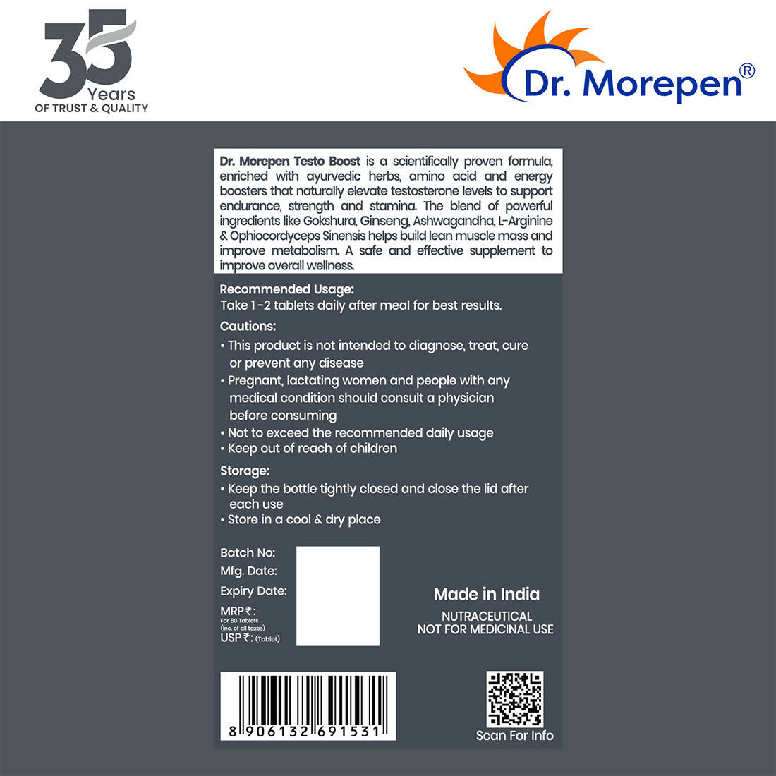 Dr. Morepen Testo Boost Tablets - Distacart