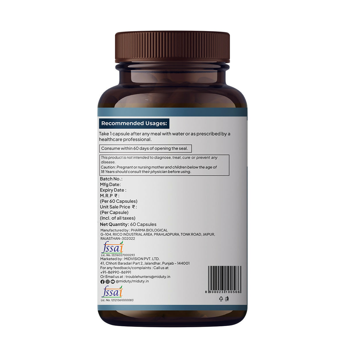 Miduty KSM 66 Ashwagandha 3x capsules