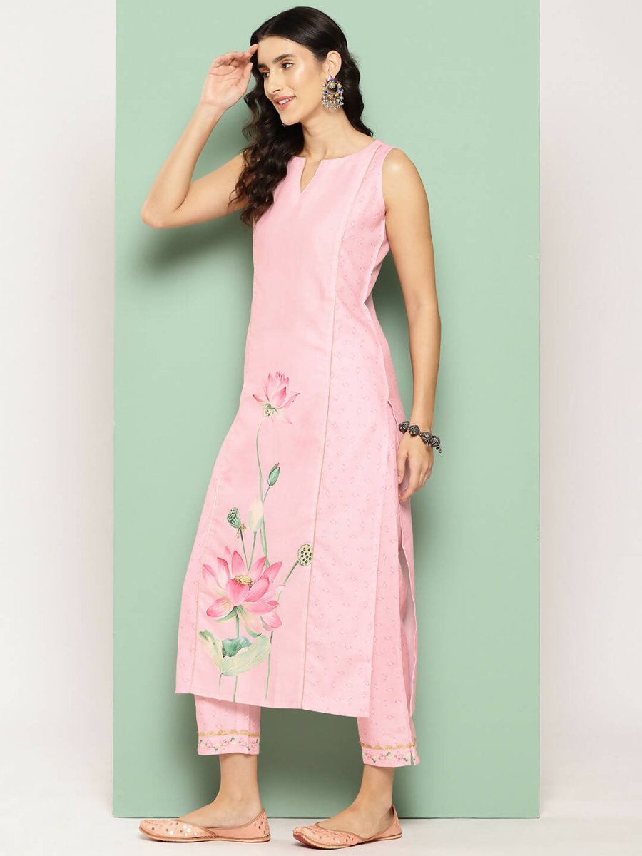 Ahalyaa Women's Traditional wear Kurta Set - Pink