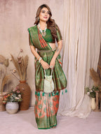 Aastha Fashion Red Banarasi Tissue Silk Weaving Saree - Distacart