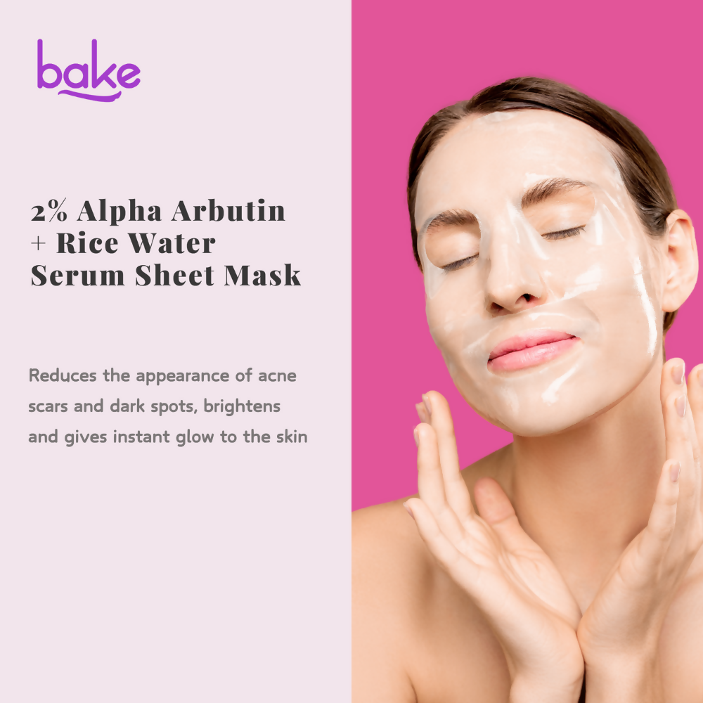 Bake 2% Alpha Arbutin + Rice Water Serum Sheet Mask - Distacart