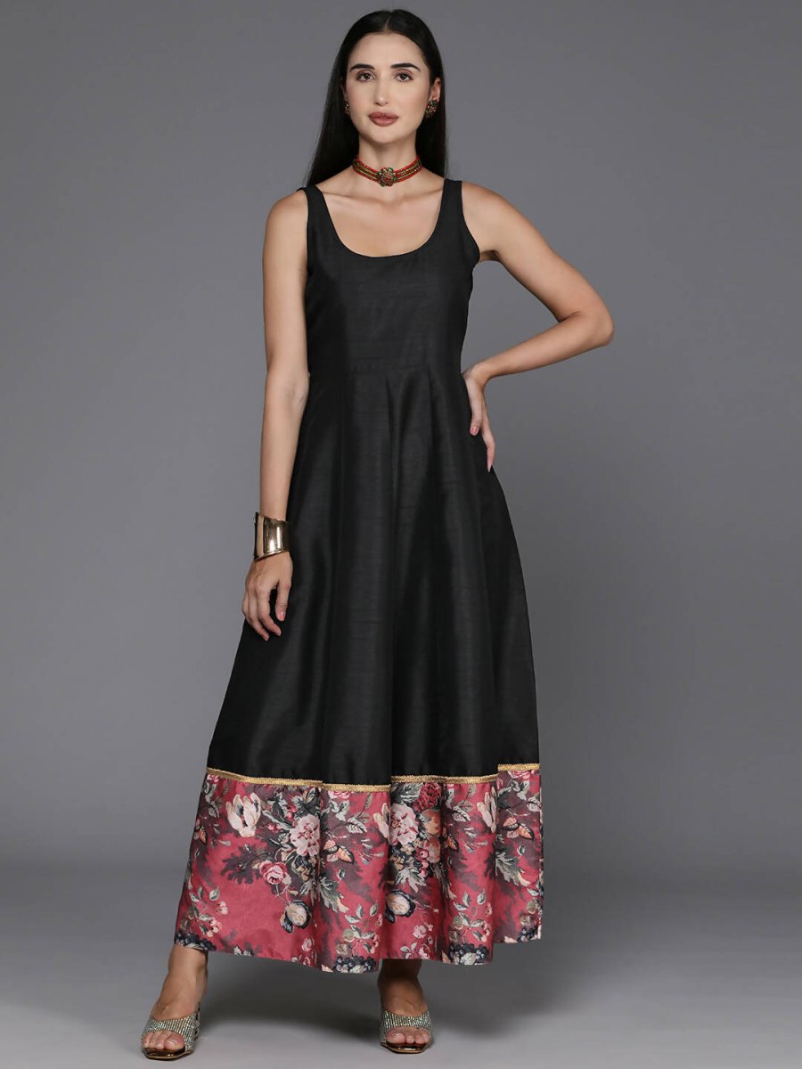 Ahalyaa Women's Traditional wear Ethnic Dress - Black - Distacart
