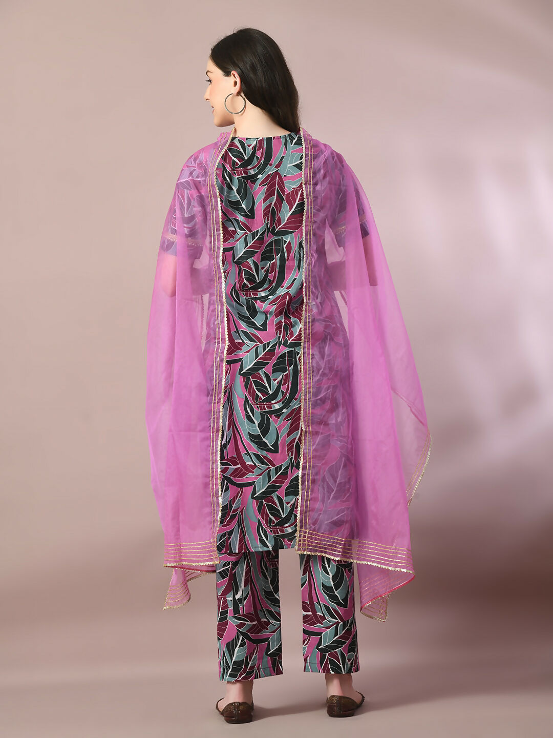 Myshka Women's Multi Printed Cotton Straight Party Kurta Set With Dupatta
