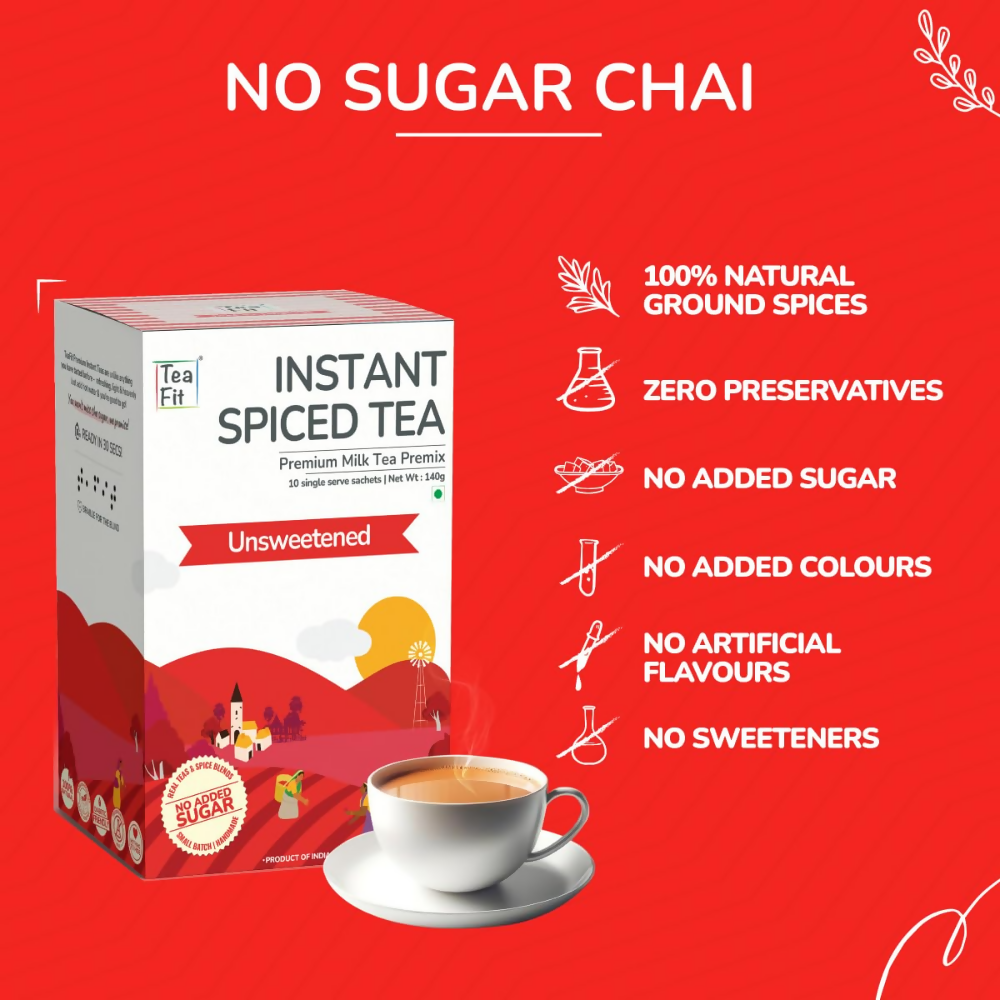 TeaFit Premium Zero Sugar Instant Tea Premix - Masala & Cardamom - Distacart