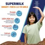 Gritzo SuperMilk Height+ Health Drink for 8-12y Girls - Double Chocolate Flavor - Distacart