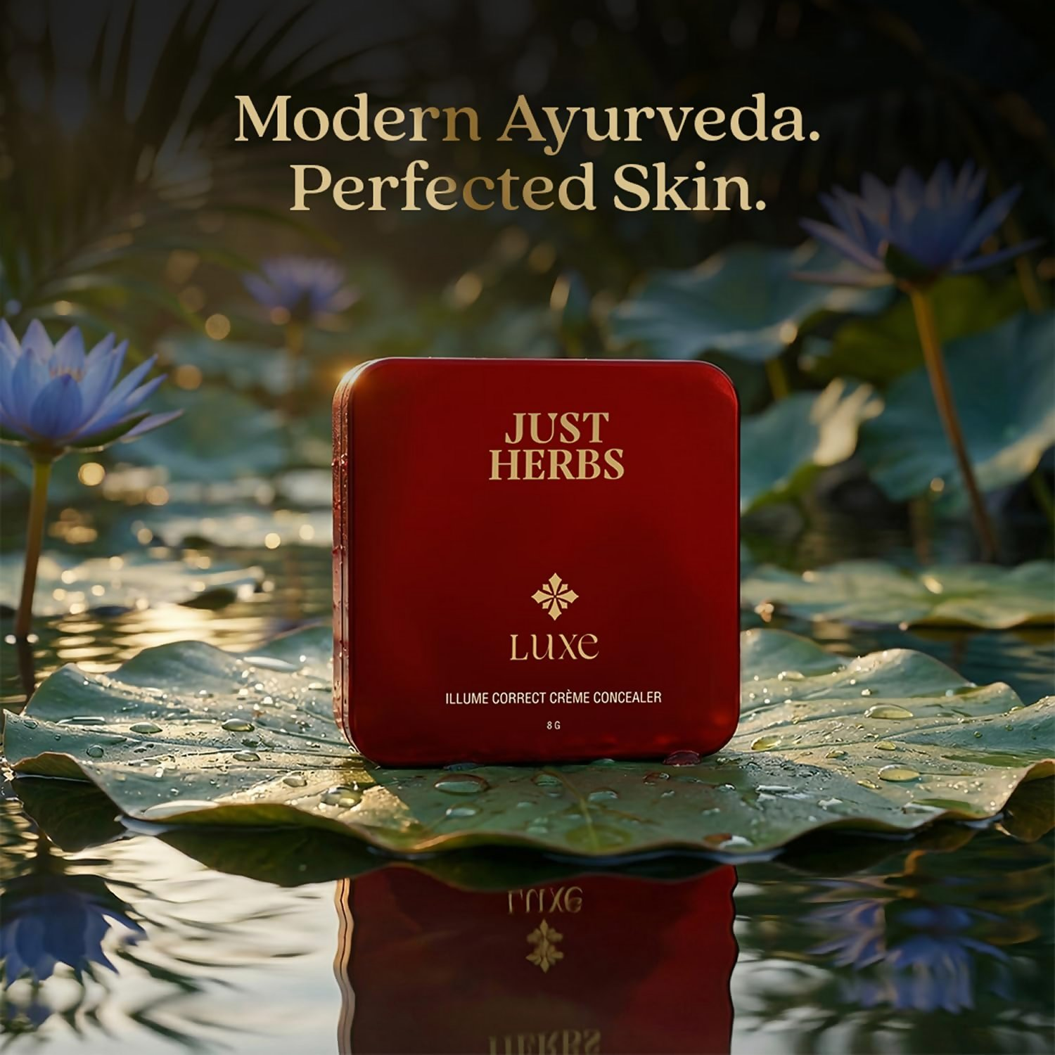 Just Herbs Luxe Illume Correct Créme Concealer Covers Dark Circles (100 Porcelain) - Distacart