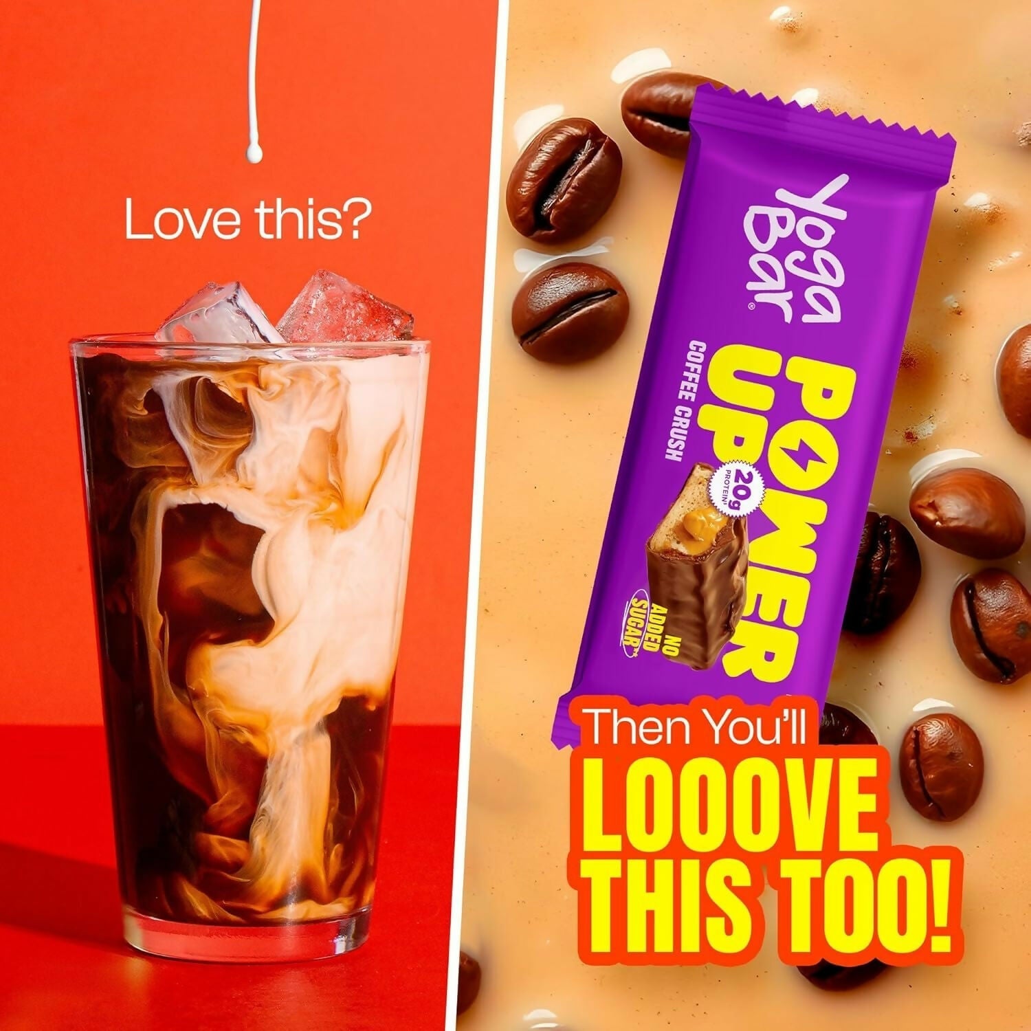 Yoga Bar Power Up 20g Protein Bar, Coffee Crush - Distacart