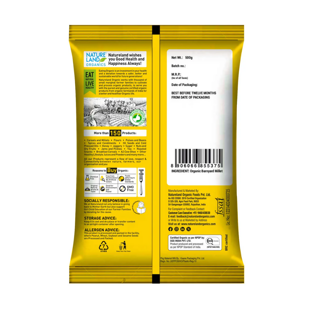 Nature Land Organics Barnyard Millet - Distacart