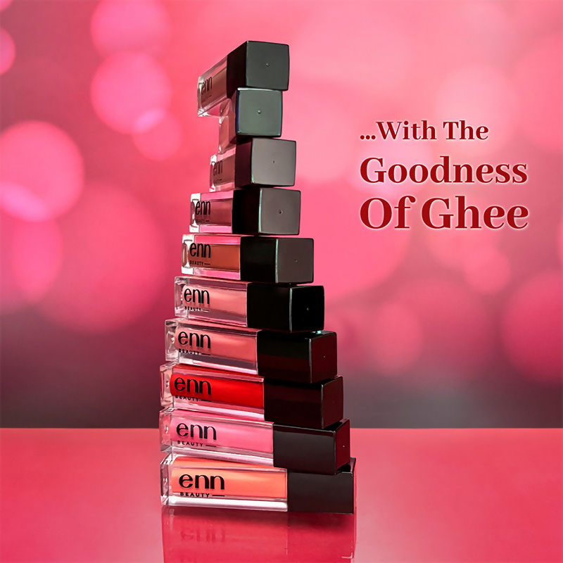 Enn Long-Lasting Liquid Lipstick With Ghee - Full Coverage & Transferproof - Sangria Red