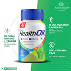 Health OK Multivitamin Tablets For Daily Energy, Vitamin D, C & Overall Health - Distacart