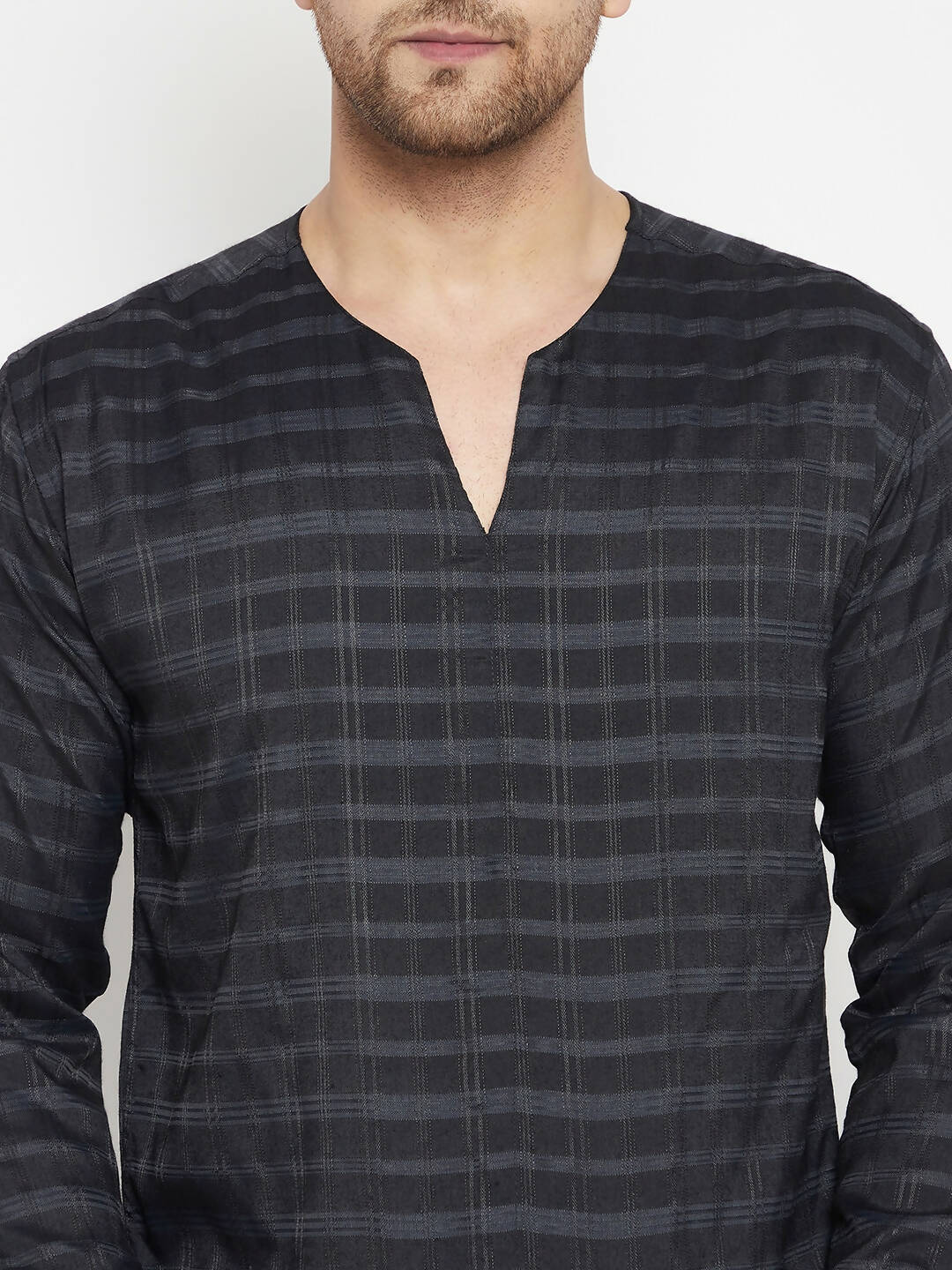 Even Apparels Black Viscose Men's Kurta With Slit Neckline - Distacart