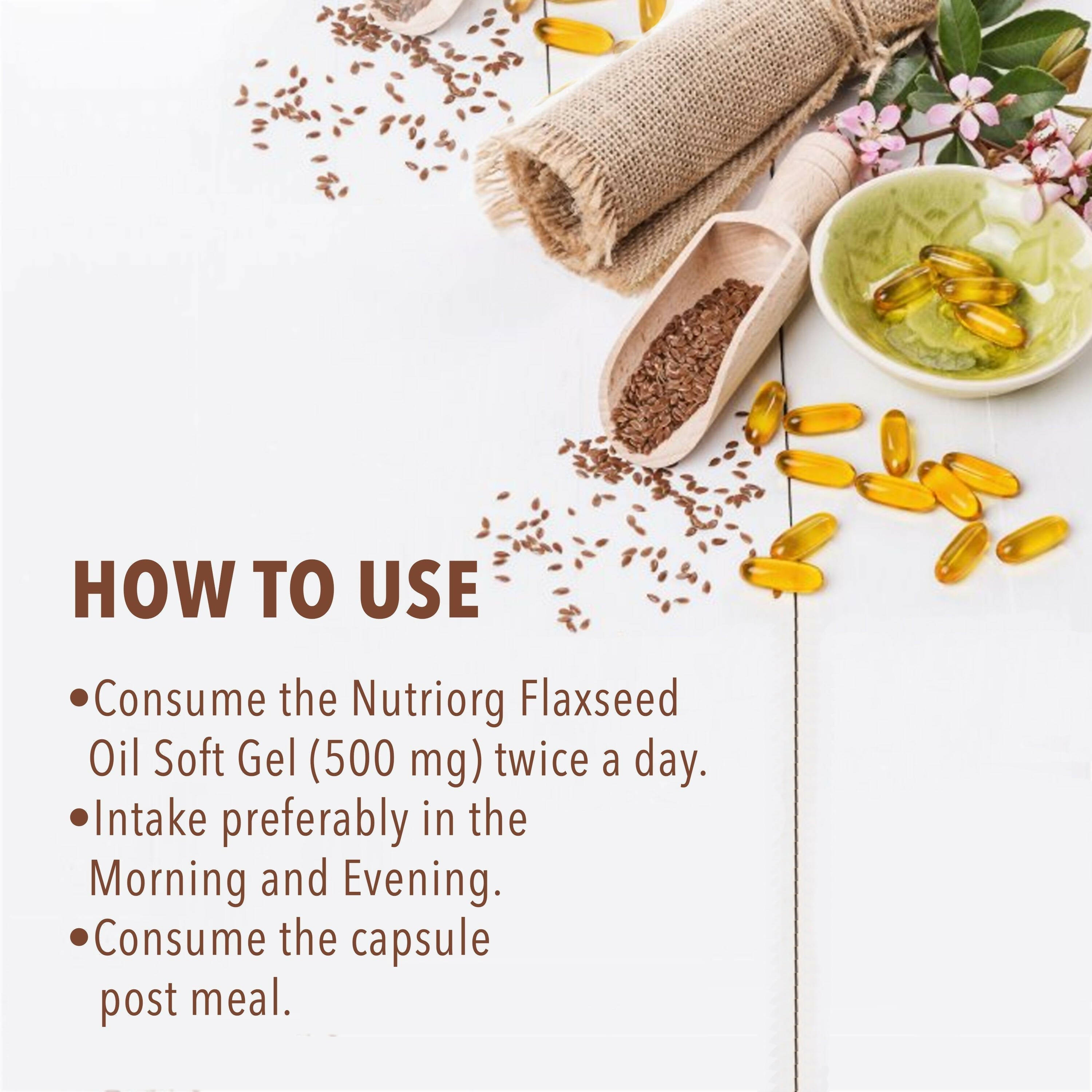 Nutriorg Flaxseed Oil Soft Gel Capsules - Distacart
