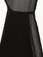 Ahalyaa Women's Black Georgette Gold Coated Ready to Wear Saree