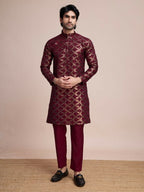 Vastranavya Traditional Festival Wear Pure Silk Thread & Sequence Embroidered Work Kurta