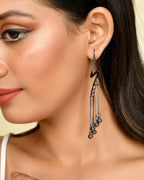 VOJ Women Rhodium-Plated Drop Chain Earrings Stainless Steel Drops & Danglers - Distacart