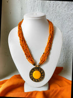 Inhanns Everyday Statement Beaded Pendant Necklace - Yellow