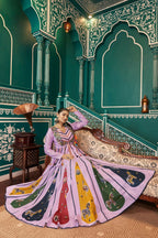 AI Fashion Lavender Poly Maska Silk Designer Navratri Lehenga Choli Collection
