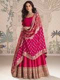 Evanik Women Pink Embroidered Design Wedding Gown with Dupatta - Distacart