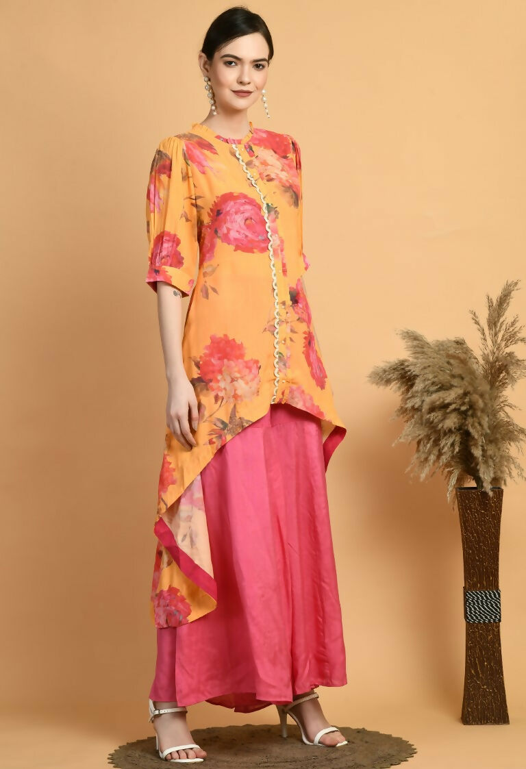 Joban Fashion Mustard Maslin Kurta Set