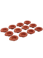 Tied Ribbons Brown Set of 12 Handmade Clay Terracotta Diyas