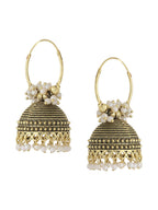 NVR Women Gold Toned Contemporary Jhumkas Earrings - Distacart