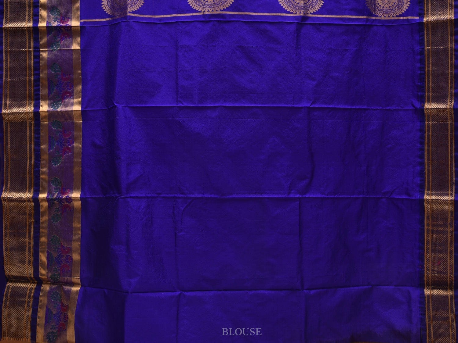 Red and Blue Paithani Silk Handloom Saree with Border and Body Buta Design - Global Threads