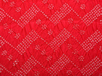 Red Bandhani Kanchipuram Silk Handloom Dupatta with Border Design - Global Threads
