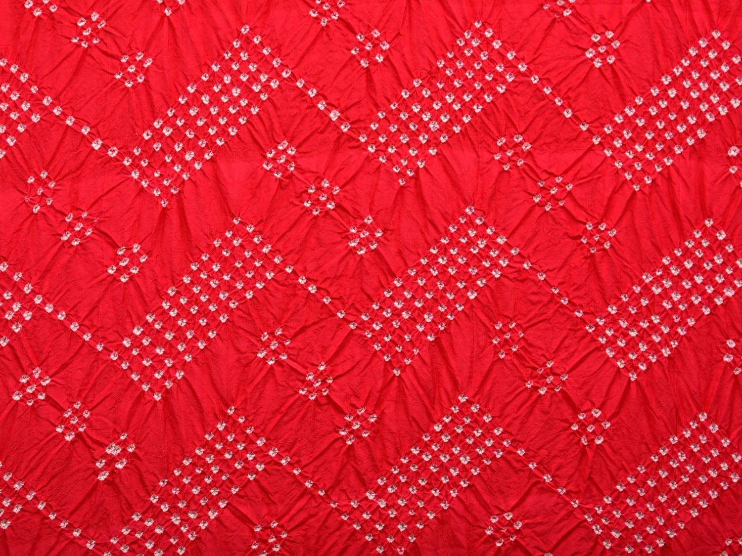 Red Bandhani Kanchipuram Silk Handloom Dupatta with Border Design - Global Threads