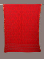 Red Bandhani Silk Handloom Dupatta with Geometric Design - Global Threads