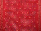 Red Bandhani Uppada Silk Handloom Saree with Nilambari Buta Design - Global Threads