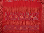 Red Bandhani Uppada Silk Handloom Saree with Nilambari Buta Design - Global Threads