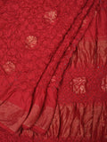 Red Bandhani Uppada Silk Handloom Saree with Nilambari Buta Design - Global Threads