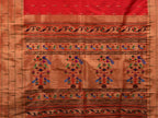Red Paithani Silk Handloom Saree with Triple Muniya Border Saree - Global Threads