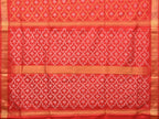 Red Uppada Silk Handloom Saree with All Over Jamdani Design - Global Threads