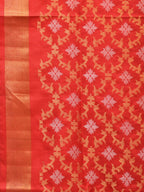 Red Uppada Silk Handloom Saree with All Over Jamdani Design - Global Threads
