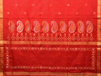 Red Uppada Silk Handloom Saree with Mango Pallu Design - Global Threads