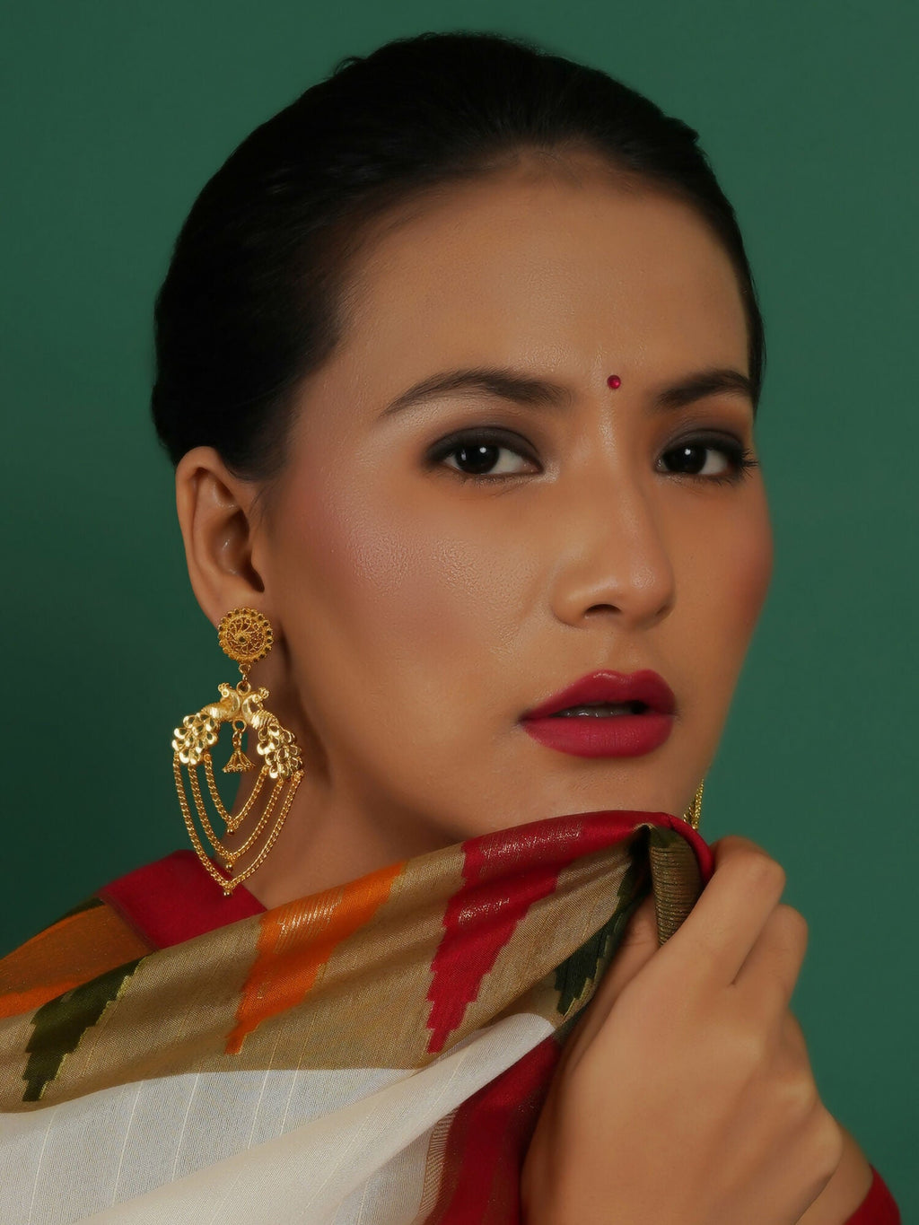 Golden Earrings (Gold) - Ruby Raang - Distacart