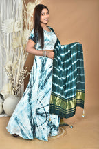Morchari Women Tai Dai And Hand Embroidery Lehenga-Green